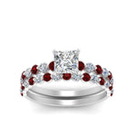 Load image into Gallery viewer, shared-prong-princess-cut-engagement-and-wedding-ring-set-with-ruby-in-FDENS3023PRGRUDR-NL-WG
