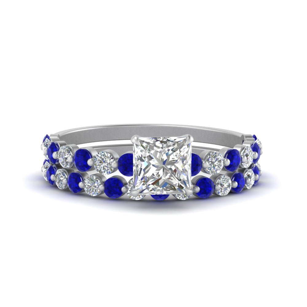 shared-prong-princess-cut-engagement-and-wedding-ring-set-with-sapphire-in-FDENS3023PRGSABL-NL-WG
