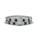 Load image into Gallery viewer, shared-prong-radiant-engagement-and-wedding-ring-set-with-black-diamond-in-FDENS3023RAGBLACK-NL-WG