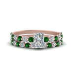 Load image into Gallery viewer, shared-prong-radiant-engagement-and-wedding-ring-set-with-emerald-in-FDENS3023RAGEMGR-NL-RG
