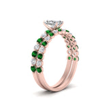 Load image into Gallery viewer, shared-prong-radiant-engagement-and-wedding-ring-set-with-emerald-in-FDENS3023RAGEMGR-NL-RG
