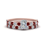 Load image into Gallery viewer, shared-prong-radiant-engagement-and-wedding-ring-set-with-ruby-in-FDENS3023RAGRUDR-NL-RG
