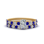 Load image into Gallery viewer, shared-prong-radiant-engagement-and-wedding-ring-set-with-sapphire-in-FDENS3023RAGSABL-NL-YG
