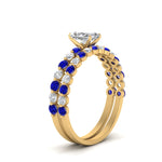 Load image into Gallery viewer, shared-prong-radiant-engagement-and-wedding-ring-set-with-sapphire-in-FDENS3023RAGSABL-NL-YG
