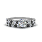 Load image into Gallery viewer, shared-prong-round-engagement-and-wedding-ring-set-with-black-diamond-in-FDENS3023ROGBLACK-NL-WG
