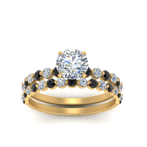 shared-prong-round-engagement-and-wedding-ring-set-with-black-diamond-in-FDENS3023ROGBLACK-NL-YG