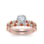Load image into Gallery viewer, shared-prong-round-engagement-and-wedding-ring-set-with-orange-sapphire-in-FDENS3023ROGSAOR-NL-RG
