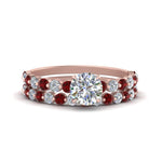 Load image into Gallery viewer, shared-prong-round-engagement-and-wedding-ring-set-with-ruby-in-FDENS3023ROGRUDR-NL-RG
