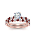 Load image into Gallery viewer, shared-prong-round-engagement-and-wedding-ring-set-with-ruby-in-FDENS3023ROGRUDR-NL-RG
