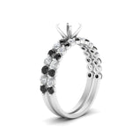 Load image into Gallery viewer, shared-prong-semi-mount-engagement-and-wedding-ring-set-with-black-diamond-in-FDENS3023SMGBLACK-NL-WG
