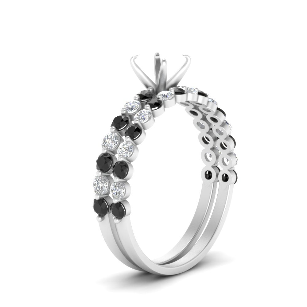 shared-prong-semi-mount-engagement-and-wedding-ring-set-with-black-diamond-in-FDENS3023SMGBLACK-NL-WG