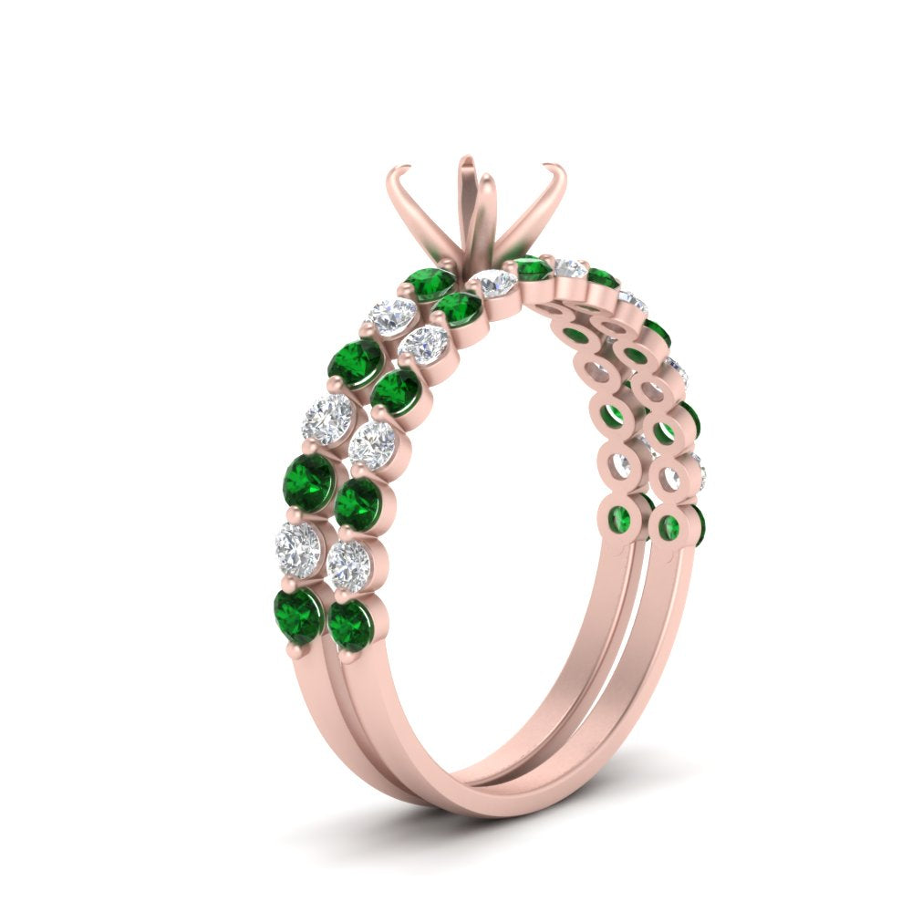 shared-prong-semi-mount-engagement-and-wedding-ring-set-with-emerald-in-FDENS3023SMGEMGR-NL-RG