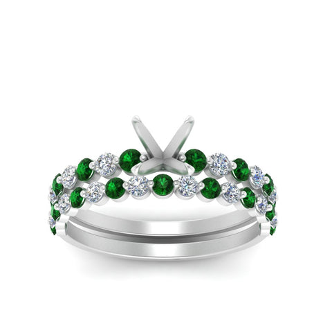 shared-prong-semi-mount-engagement-and-wedding-ring-set-with-emerald-in-FDENS3023SMGEMGR-NL-WG