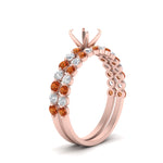 Load image into Gallery viewer, shared-prong-semi-mount-engagement-and-wedding-ring-set-with-orange-sapphire-in-FDENS3023SMGSAOR-NL-RG
