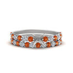 Load image into Gallery viewer, shared-prong-semi-mount-engagement-and-wedding-ring-set-with-orange-sapphire-in-FDENS3023SMGSAOR-NL-WG
