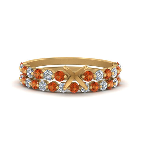 shared-prong-semi-mount-engagement-and-wedding-ring-set-with-orange-sapphire-in-FDENS3023SMGSAOR-NL-YG