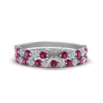 Load image into Gallery viewer, shared-prong-semi-mount-engagement-and-wedding-ring-set-with-pink-sapphire-in-FDENS3023SMGSADRPI-NL-WG

