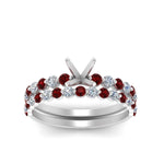 Load image into Gallery viewer, shared-prong-semi-mount-engagement-and-wedding-ring-set-with-ruby-in-FDENS3023SMGRUDR-NL-WG
