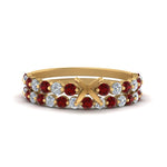 Load image into Gallery viewer, shared-prong-semi-mount-engagement-and-wedding-ring-set-with-ruby-in-FDENS3023SMGRUDR-NL-YG
