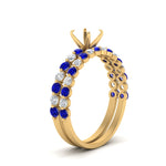 Load image into Gallery viewer, shared-prong-semi-mount-engagement-and-wedding-ring-set-with-sapphire-in-FDENS3023SMGSABL-NL-YG
