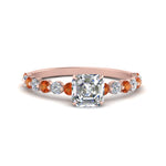 Load image into Gallery viewer, shared-prong-thin-asscher-engagement-ring-with-orange-sapphire-in-FDENS3023ASRGSAOR-NL-RG
