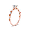 Load image into Gallery viewer, shared-prong-thin-asscher-engagement-ring-with-orange-sapphire-in-FDENS3023ASRGSAOR-NL-RG