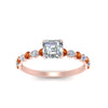 Load image into Gallery viewer, shared-prong-thin-asscher-engagement-ring-with-orange-sapphire-in-FDENS3023ASRGSAOR-NL-RG