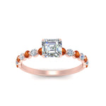 Load image into Gallery viewer, shared-prong-thin-asscher-engagement-ring-with-orange-sapphire-in-FDENS3023ASRGSAOR-NL-RG

