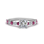 Load image into Gallery viewer, shared-prong-thin-asscher-engagement-ring-with-pink-sapphire-in-FDENS3023ASRGSADRPI-NL-WG
