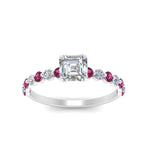 Load image into Gallery viewer, shared-prong-thin-asscher-engagement-ring-with-pink-sapphire-in-FDENS3023ASRGSADRPI-NL-WG
