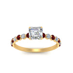 Load image into Gallery viewer, shared-prong-thin-asscher-engagement-ring-with-ruby-in-FDENS3023ASRGRUDR-NL-YG
