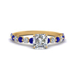 Load image into Gallery viewer, shared-prong-thin-asscher-engagement-ring-with-sapphire-in-FDENS3023ASRGSABL-NL-YG
