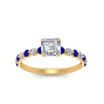Load image into Gallery viewer, shared-prong-thin-asscher-engagement-ring-with-sapphire-in-FDENS3023ASRGSABL-NL-YG
