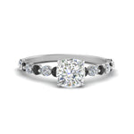 Load image into Gallery viewer, shared-prong-thin-cushion-engagement-ring-with-black-diamond-in-FDENS3023CURGBLACK-NL-WG
