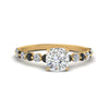 Load image into Gallery viewer, shared-prong-thin-cushion-engagement-ring-with-black-diamond-in-FDENS3023CURGBLACK-NL-YG