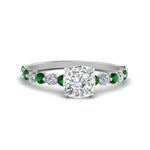 Load image into Gallery viewer, shared-prong-thin-cushion-engagement-ring-with-emerald-in-FDENS3023CURGEMGR-NL-WG
