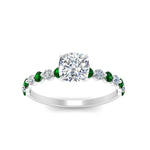 Load image into Gallery viewer, shared-prong-thin-cushion-engagement-ring-with-emerald-in-FDENS3023CURGEMGR-NL-WG
