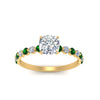 Load image into Gallery viewer, shared-prong-thin-cushion-engagement-ring-with-emerald-in-FDENS3023CURGEMGR-NL-YG