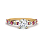 Load image into Gallery viewer, shared-prong-thin-cushion-engagement-ring-with-pink-sapphire-in-FDENS3023CURGSADRPI-NL-YG
