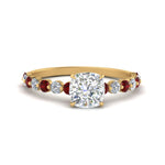 Load image into Gallery viewer, shared-prong-thin-cushion-engagement-ring-with-ruby-in-FDENS3023CURGRUDR-NL-YG
