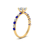 Load image into Gallery viewer, shared-prong-thin-cushion-engagement-ring-with-sapphire-in-FDENS3023CURGSABL-NL-YG
