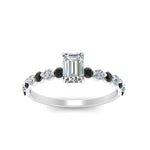 Load image into Gallery viewer, shared-prong-thin-emerald-cut-engagement-ring-with-black-diamond-in-FDENS3023EMRGBLACK-NL-WG
