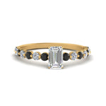 Load image into Gallery viewer, shared-prong-thin-emerald-cut-engagement-ring-with-black-diamond-in-FDENS3023EMRGBLACK-NL-YG
