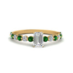 Load image into Gallery viewer, shared-prong-thin-emerald-cut-engagement-ring-with-emerald-in-FDENS3023EMRGEMGR-NL-YG
