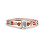 Load image into Gallery viewer, shared-prong-thin-emerald-cut-engagement-ring-with-orange-sapphire-in-FDENS3023EMRGSAOR-NL-RG

