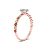 Load image into Gallery viewer, shared-prong-thin-emerald-cut-engagement-ring-with-orange-sapphire-in-FDENS3023EMRGSAOR-NL-RG
