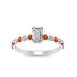 Load image into Gallery viewer, shared-prong-thin-emerald-cut-engagement-ring-with-orange-sapphire-in-FDENS3023EMRGSAOR-NL-WG
