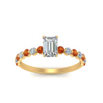 Load image into Gallery viewer, shared-prong-thin-emerald-cut-engagement-ring-with-orange-sapphire-in-FDENS3023EMRGSAOR-NL-YG
