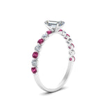 Load image into Gallery viewer, shared-prong-thin-emerald-cut-engagement-ring-with-pink-sapphire-in-FDENS3023EMRGSADRPI-NL-WG
