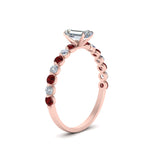 Load image into Gallery viewer, shared-prong-thin-emerald-cut-engagement-ring-with-ruby-in-FDENS3023EMRGRUDR-NL-RG
